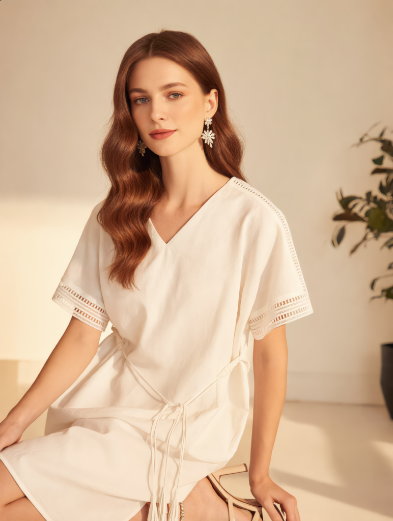 Cotton Ramie White Dress