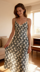 Silk Checkerboard Dress