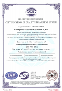 ISO9001 Garment Factory